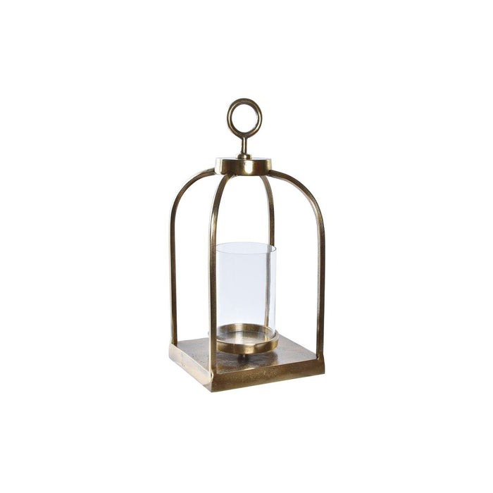 Lucerna DKD Home Decor Geam Auriu* Aluminiu (19 x 19 x 43 cm)