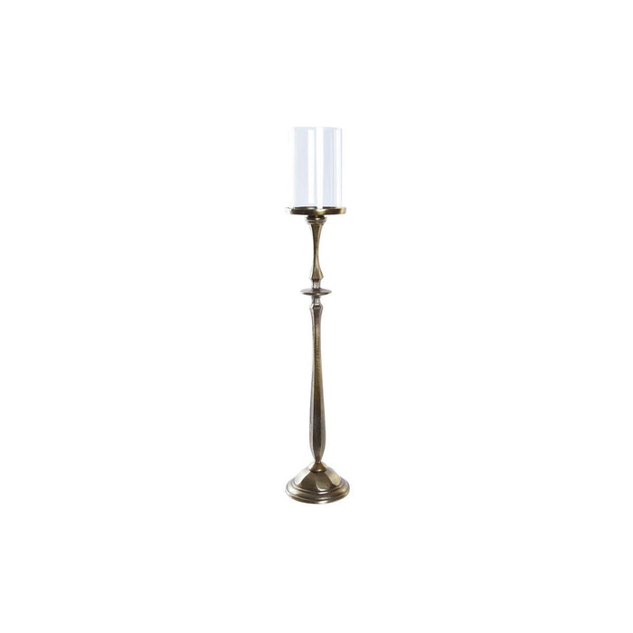 Candelabru DKD Home Decor Geam Auriu* Aluminiu (13 x 13 x 71 cm)