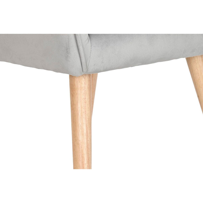 Fotoliu DKD Home Decor Natural Gri deschis Lemn Plastic 65 x 67 x 93 cm
