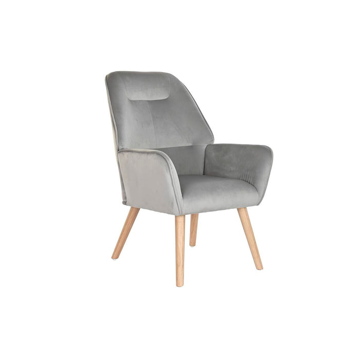 Fotoliu DKD Home Decor Natural Gri deschis Lemn Plastic 65 x 67 x 93 cm