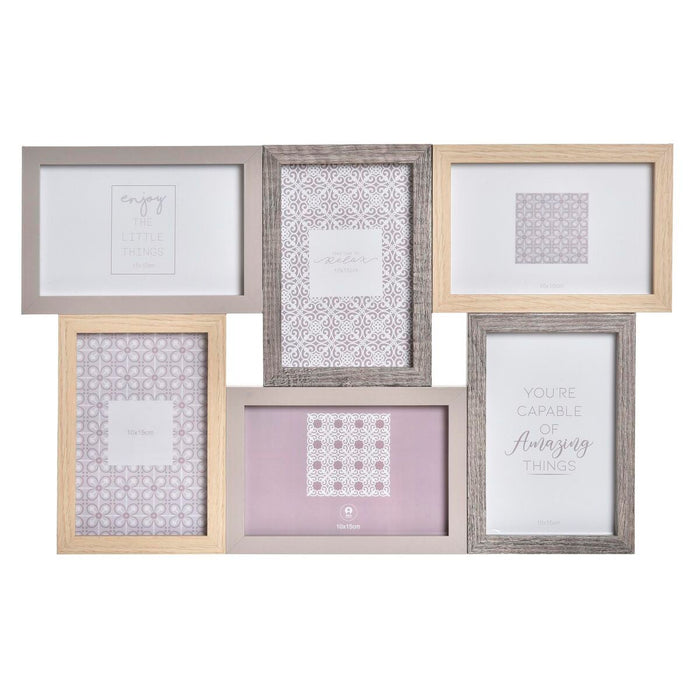 Ramă Foto DKD Home Decor Gri Natural Lemn Geam Clasic Boho 45 x 2 x 28 cm