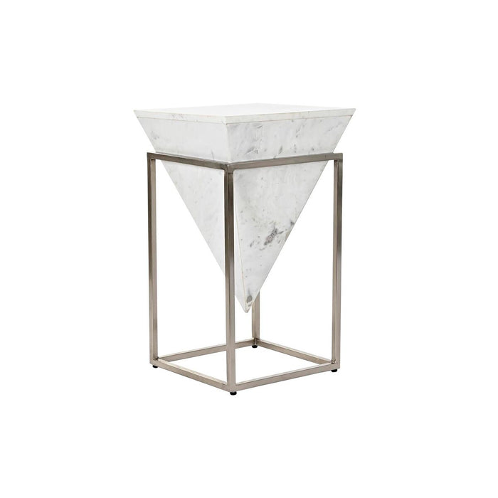 Masa laterală DKD Home Decor Alb Argintiu Metal Marmură 36 x 36 x 60 cm