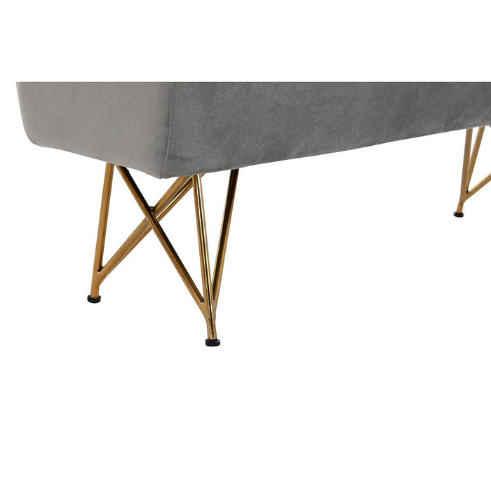 Banchetă DKD Home Decor   90 x 31 x 47 cm Gri Auriu* Metal