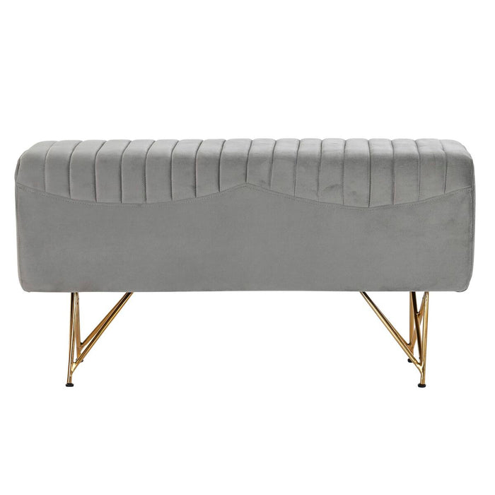 Banchetă DKD Home Decor   90 x 31 x 47 cm Gri Auriu* Metal