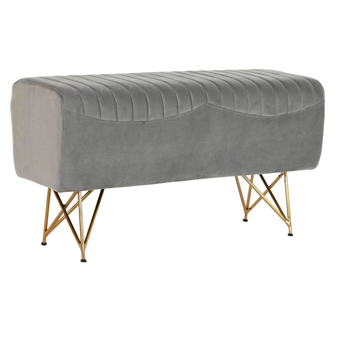 Banchetă DKD Home Decor   90 x 31 x 47 cm Gri Auriu* Metal