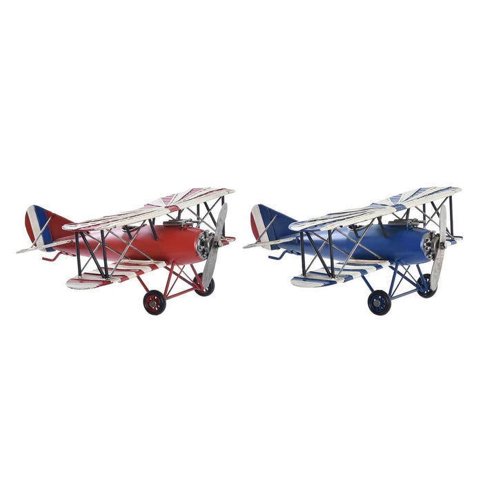 Figură Decorativă DKD Home Decor 32 x 27 x 11,5 cm Vintage Avion Mic (2 Unități)