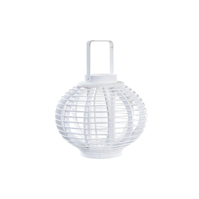 Lucerna DKD Home Decor Geam Alb Bambus (35 x 35 x 29 cm)