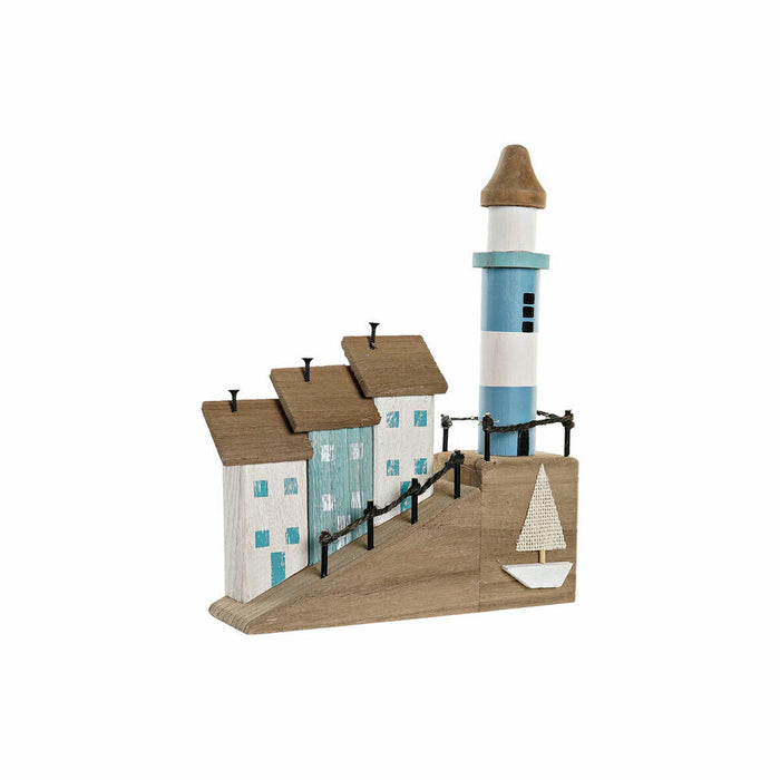 Figură Decorativă DKD Home Decor 24 x 8 x 30 cm Natural Albastru Far Mediterană