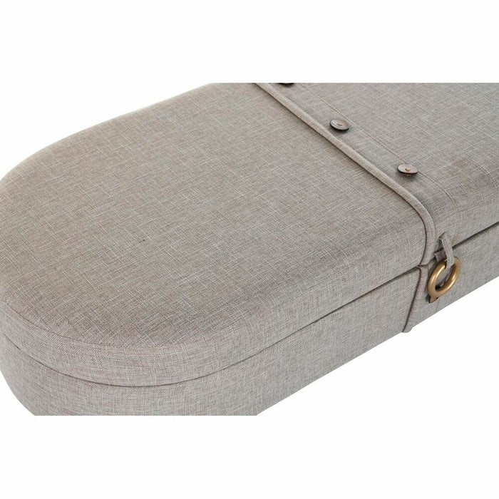 Cufăr de depozitare cu scaun DKD Home Decor Gri Metal 114 x 44 x 43 cm