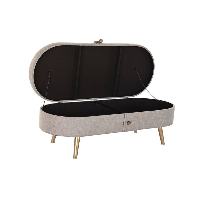 Cufăr de depozitare cu scaun DKD Home Decor Gri Metal 114 x 44 x 43 cm