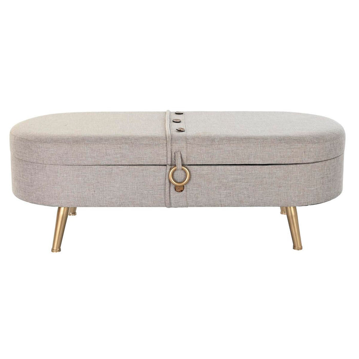 Cufăr de depozitare cu scaun DKD Home Decor Gri Metal 114 x 44 x 43 cm