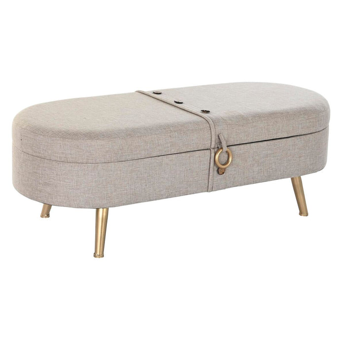 Cufăr de depozitare cu scaun DKD Home Decor Gri Metal 114 x 44 x 43 cm