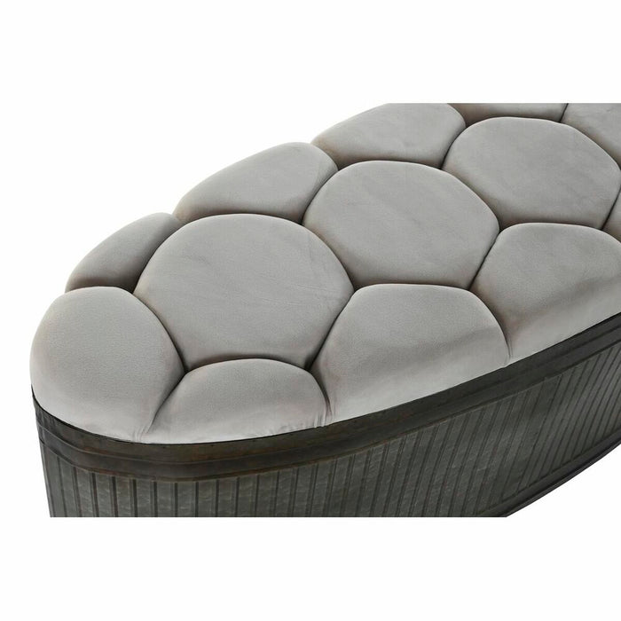 Banchetă DKD Home Decor   Bej Metal Poliester Maro închis (121 x 44 x 47,5 cm)