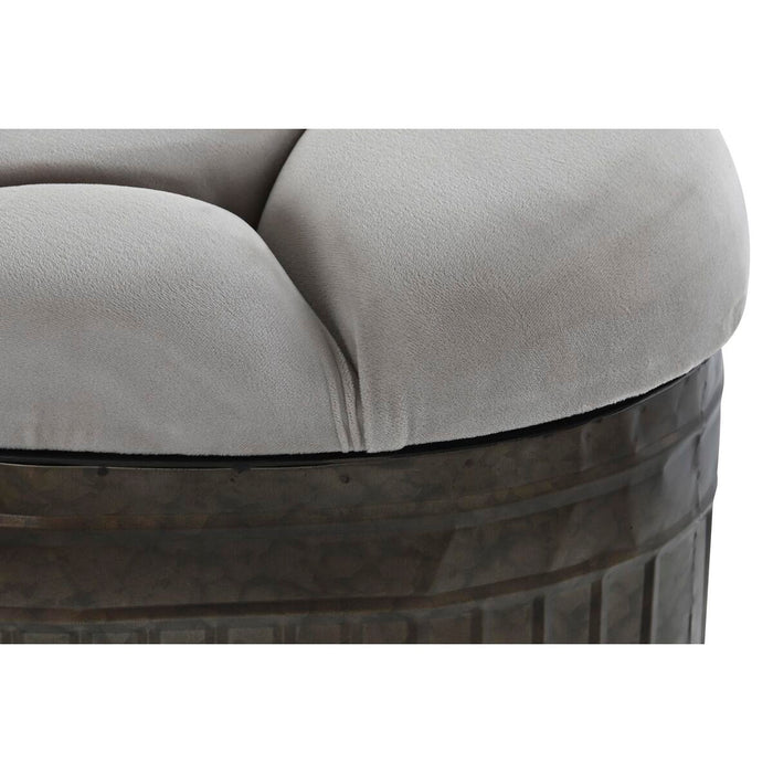 Banchetă DKD Home Decor   Bej Metal Poliester Maro închis (121 x 44 x 47,5 cm)