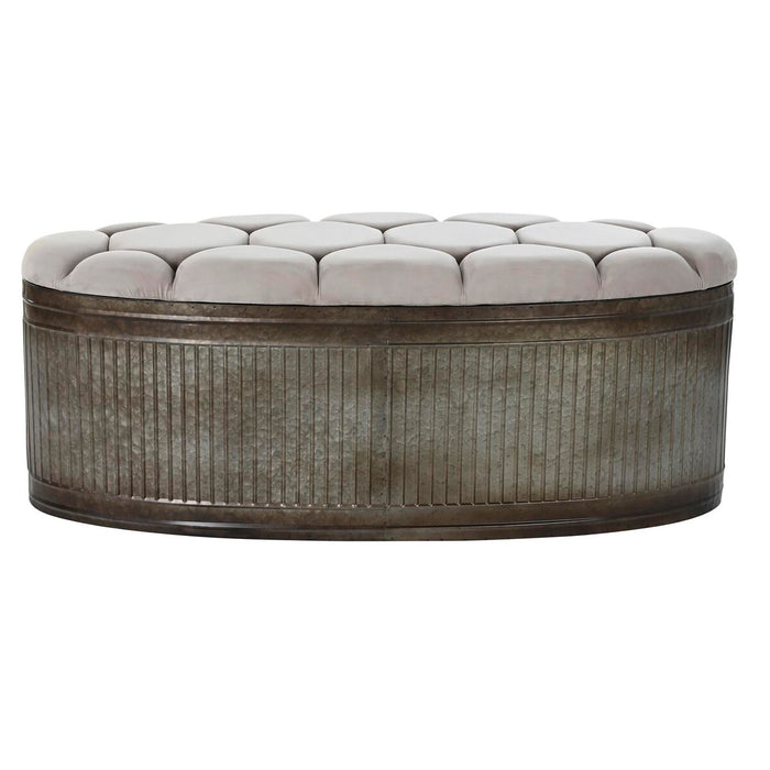 Banchetă DKD Home Decor   Bej Metal Poliester Maro închis (121 x 44 x 47,5 cm)