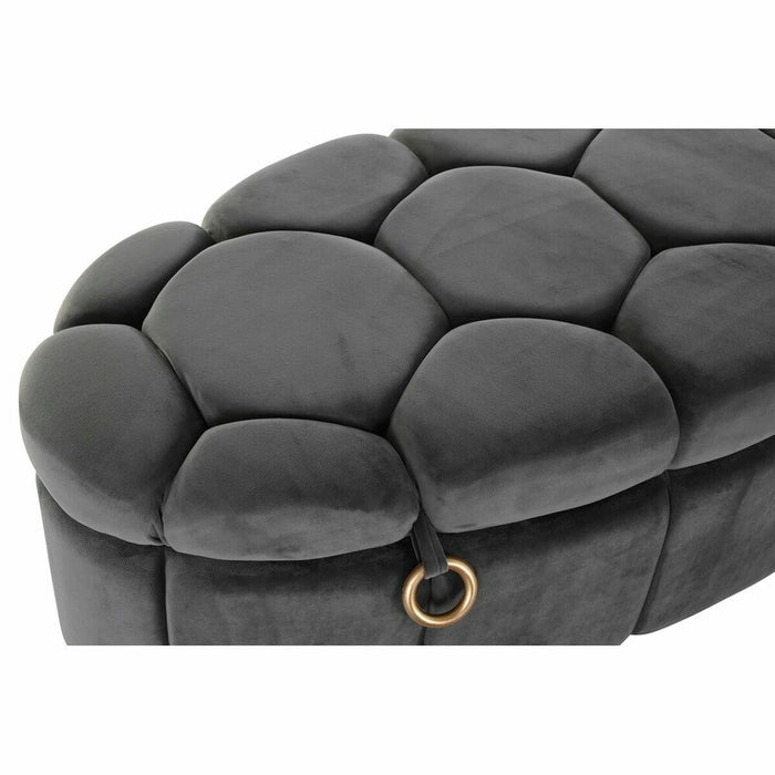 Banchetă DKD Home Decor   Gri Metal Poliester (125 x 56 x 53 cm)