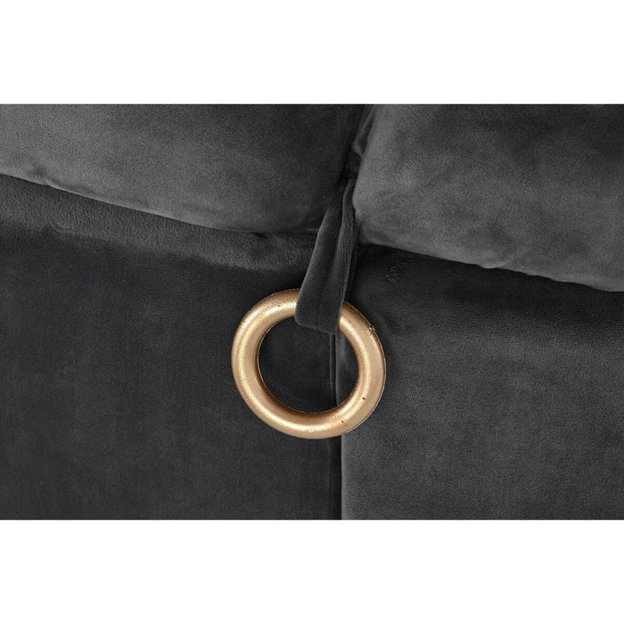 Banchetă DKD Home Decor   Gri Metal Poliester (125 x 56 x 53 cm)