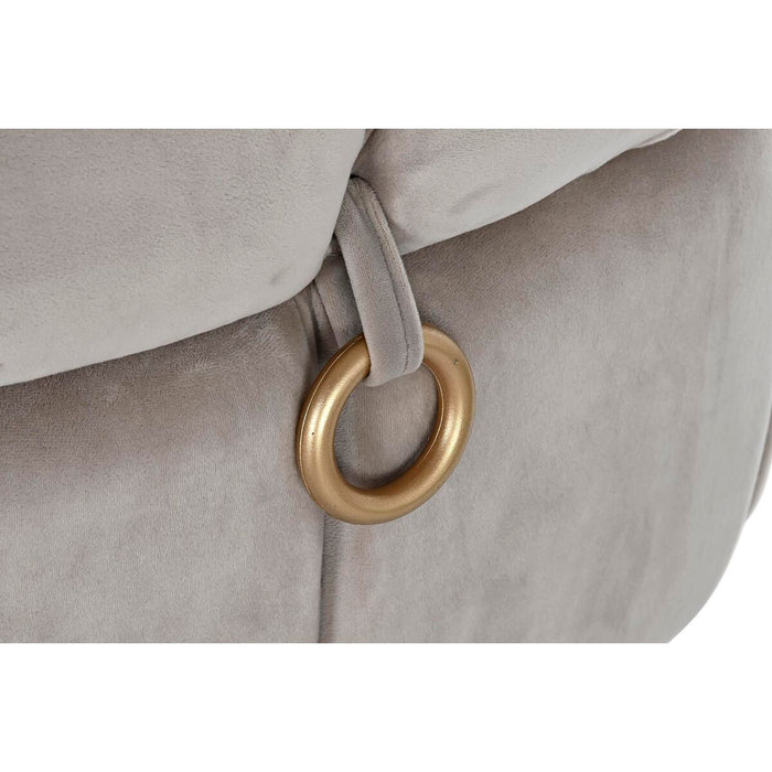 Cufăr de depozitare cu scaun DKD Home Decor Bej Metal Poliester (125 x 55 x 53 cm)