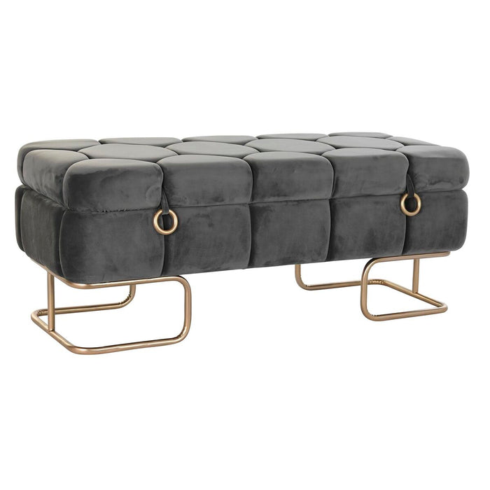 Banchetă DKD Home Decor Gri Metal 125 x 46 x 50 cm