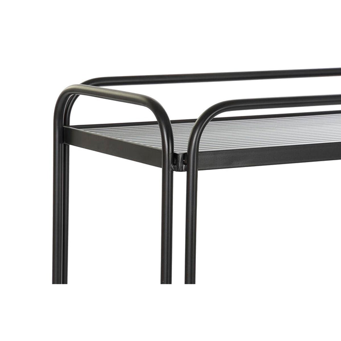 Consolă DKD Home Decor Geam Negru Metal (80 x 28 x 80,5 cm)