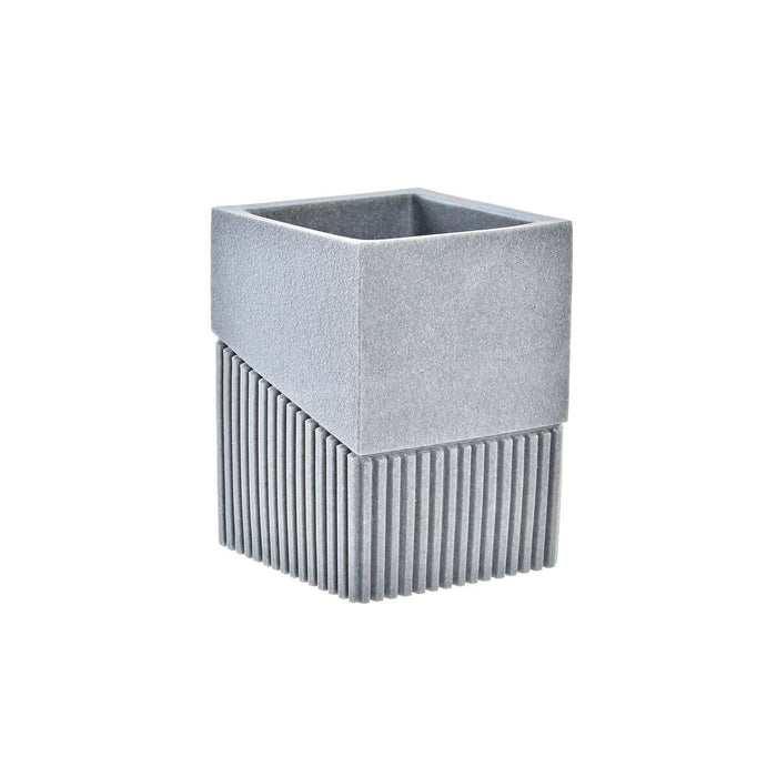 Suport pentru periuțe de dinți DKD Home Decor Gri Rășină 7,6 x 7,6 x 10 cm
