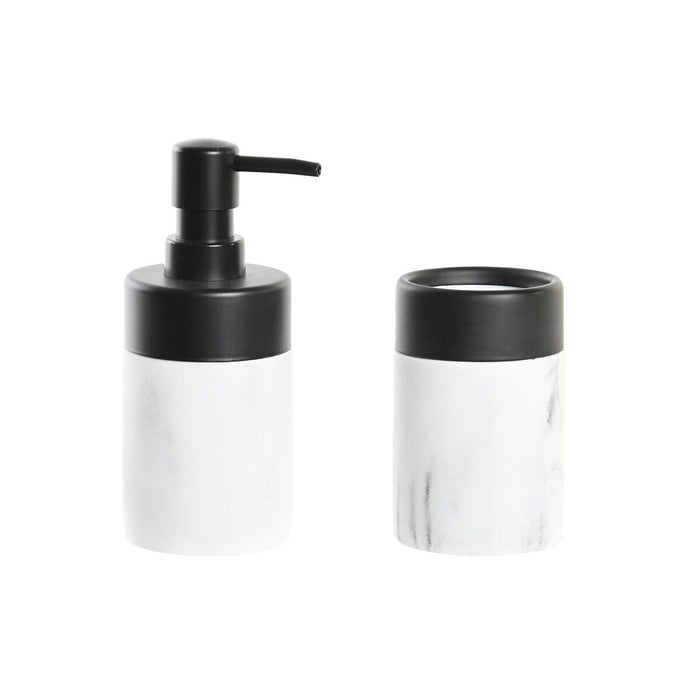 Set de Baie DKD Home Decor Alb Negru Alb/Negru Metal Rășină Modern 7,2 x 7,2 x 16,4 cm