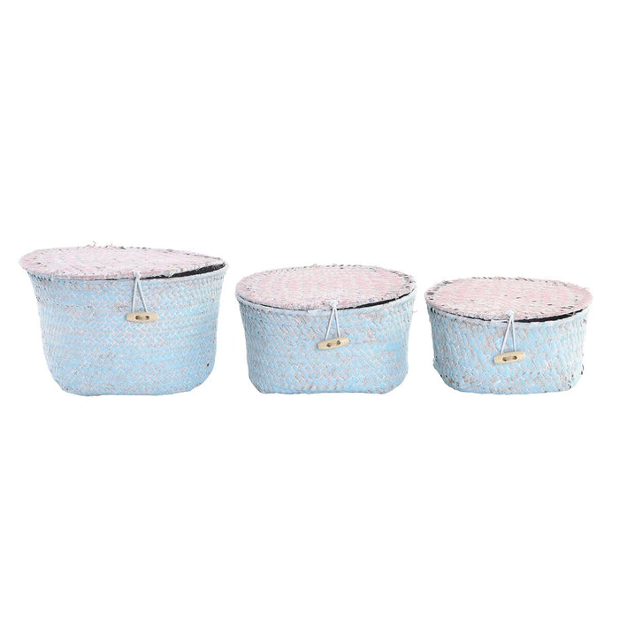 Set de Coșuri DKD Home Decor Metal Mediterană Boho 30 x 40 cm 20 x 20 x 12 cm