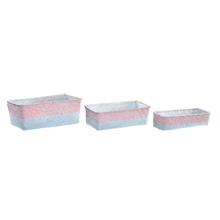 Set de Coșuri DKD Home Decor Mediterană Boho 31 x 16 x 11 cm