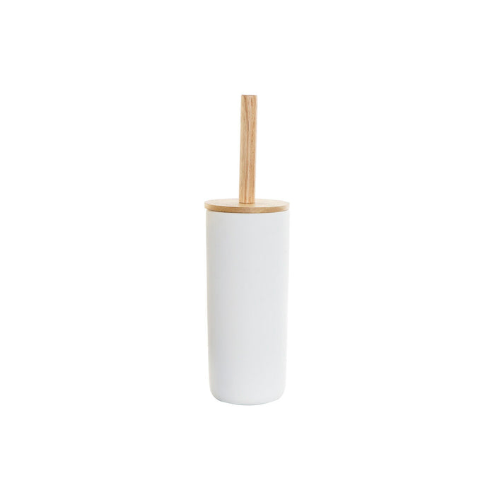 Perie pentru toaletă DKD Home Decor 10 x 10 x 38 cm Natural Alb Gresie
