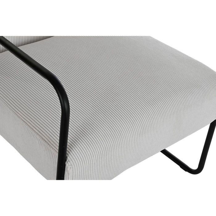 Fotoliu DKD Home Decor Negru Poliester Alb Fier (64 x 74 x 79 cm)
