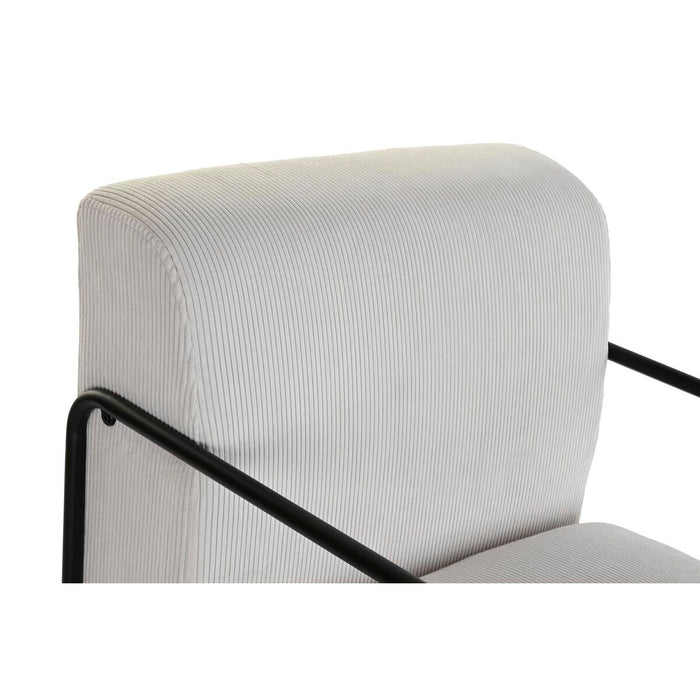 Fotoliu DKD Home Decor Negru Poliester Alb Fier (64 x 74 x 79 cm)