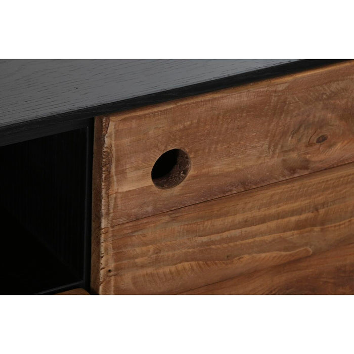 Mobilă TV DKD Home Decor 144,5 x 40 x 51 cm Negru Portocaliu Lemn Reciclat Pin