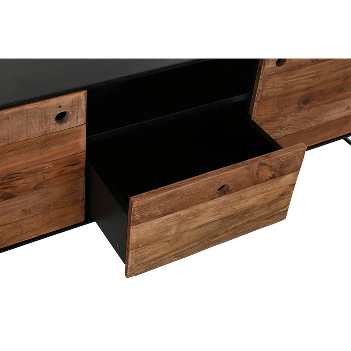 Mobilă TV DKD Home Decor 144,5 x 40 x 51 cm Negru Portocaliu Lemn Reciclat Pin
