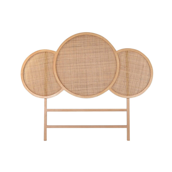 Tăblie de Pat DKD Home Decor Natural Ratan Lemn de paulownia (160 x 3 x 130 cm)