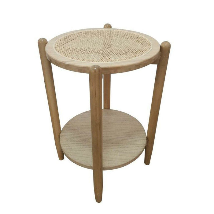 Masa laterală DKD Home Decor Natural Ratan Lemn de paulownia (38 x 38 x 54,5 cm)