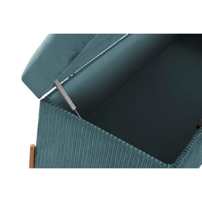 Foot-of-bed Bench DKD Home Decor Poliester MDF Verde Glamour (115 x 40 x 45 cm)