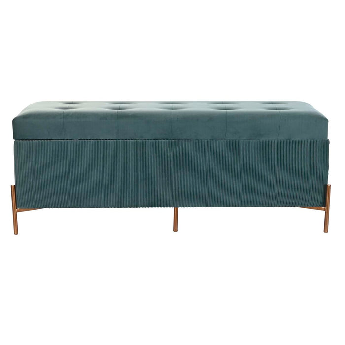 Foot-of-bed Bench DKD Home Decor Poliester MDF Verde Glamour (115 x 40 x 45 cm)