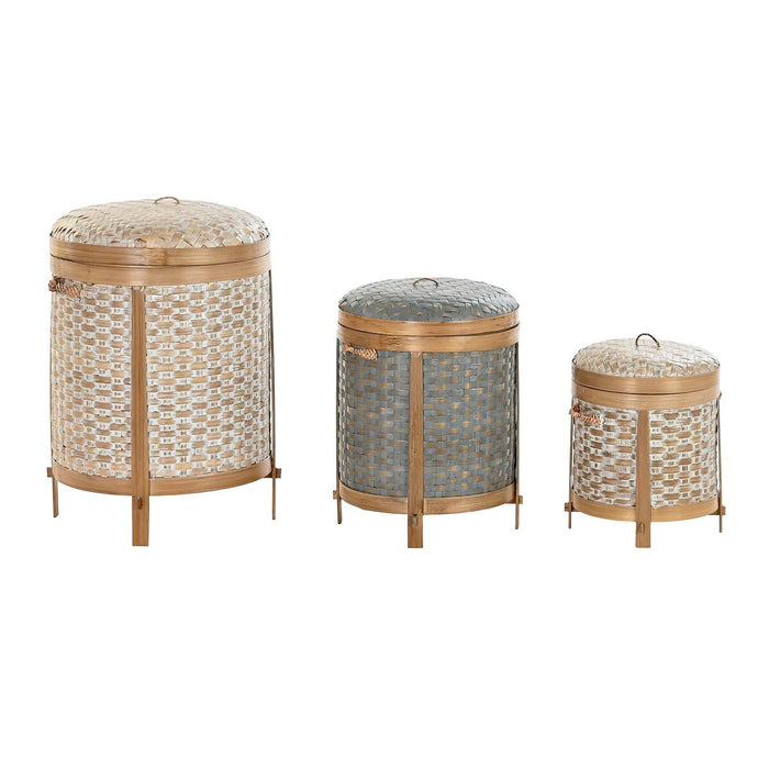 Set de Coșuri DKD Home Decor Bambus (31 x 31 x 45 cm)