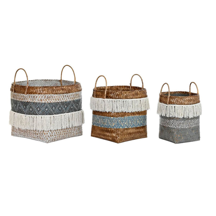 Set de Coșuri DKD Home Decor 49 x 49 x 57 cm Bambus Boho