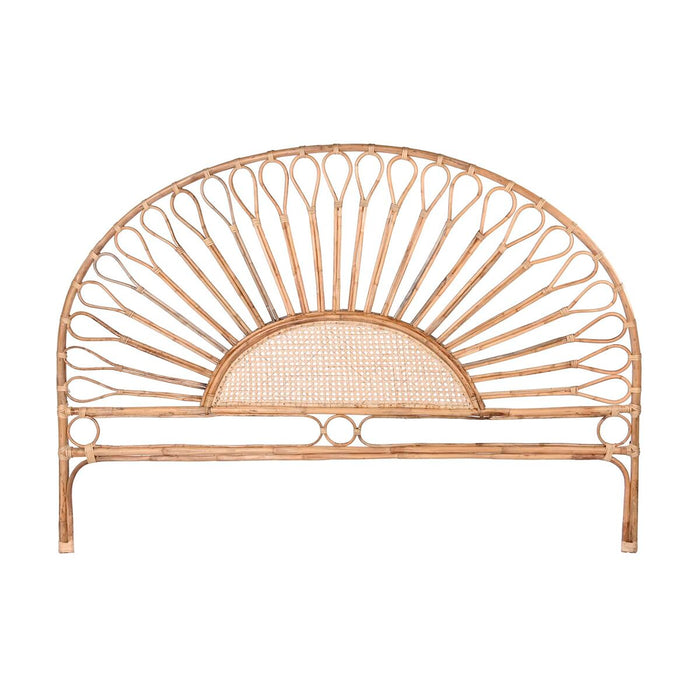 Tăblie de Pat DKD Home Decor Natural Floarea-soarelui Lemn Ratan 178 x 4 x 90 cm 178 x 4 x 127 cm