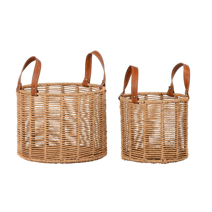 Set de Coșuri DKD Home Decor 32 x 32 x 26 cm Metal Въже 32 x 32 x 39 cm Boho