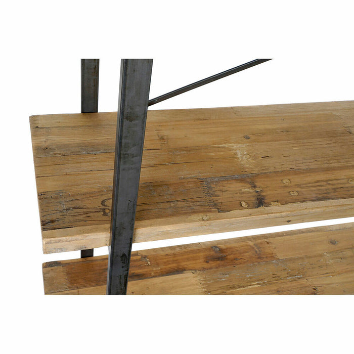 Raft DKD Home Decor Negru Natural Maro Metal Brad Lemn Reciclat 160 x 37 x 180 cm