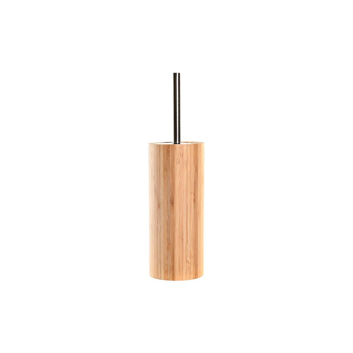 Perie pentru toaletă DKD Home Decor Argintiu Natural Metal Bambus 10 x 10 x 36,8 cm