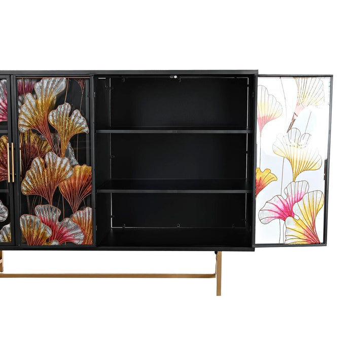 Servantă DKD Home Decor Galben Negru Roz Maro închis 135 x 38 x 95 cm