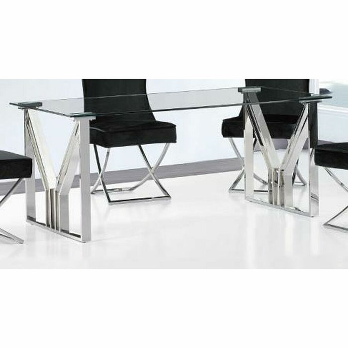 Masă de Sufragerie DKD Home Decor Geam Oțel (180 x 90 x 75 cm)