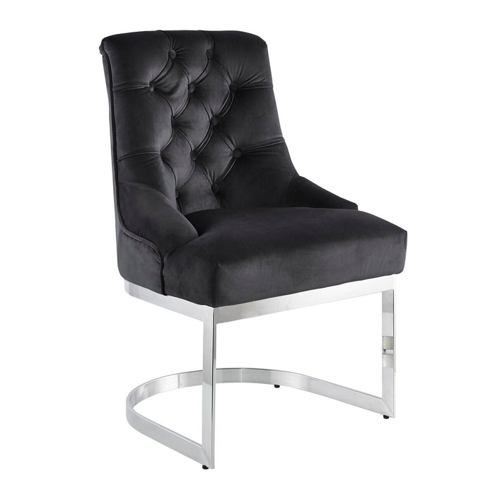 Scaun de Sufragerie DKD Home Decor Negru Argintiu 60 x 58 x 93 cm