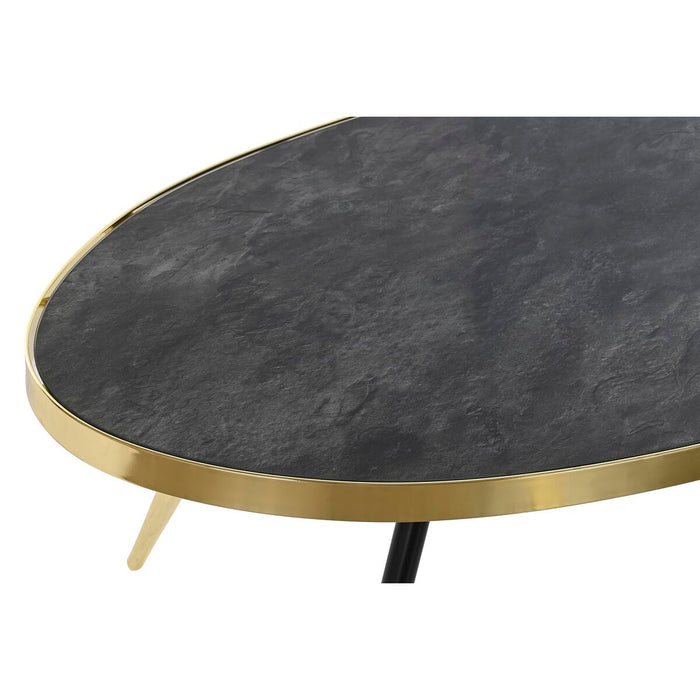Masa de Cafea DKD Home Decor Negru Auriu* Geam Oțel 110 x 50 x 41,5 cm