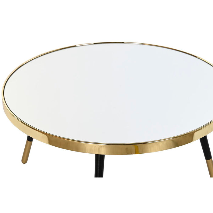 Masa de Cafea DKD Home Decor Glamour Auriu* Argintiu Oțel Oglindă 82,5 x 82,5 x 40 cm