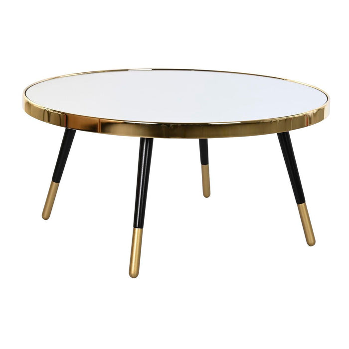 Masa de Cafea DKD Home Decor Glamour Auriu* Argintiu Oțel Oglindă 82,5 x 82,5 x 40 cm