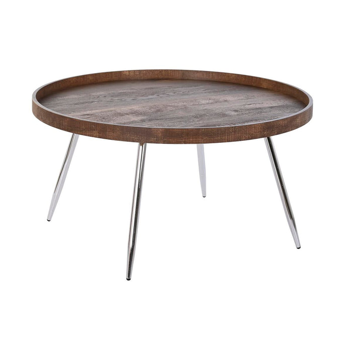 Masa de Cafea DKD Home Decor Maro Argintiu Metal Oțel Lemn MDF 30 x 40 cm 78 x 78 x 41,5 cm